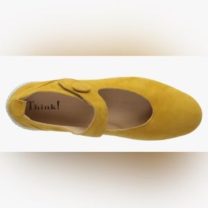 NWOT! THINK! Ballet Flats with Strap in Mustard size 40